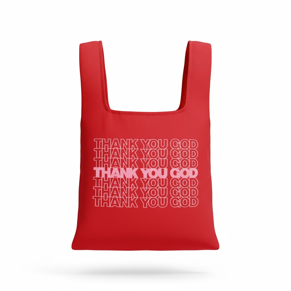 TYG Red Grocery Bag.