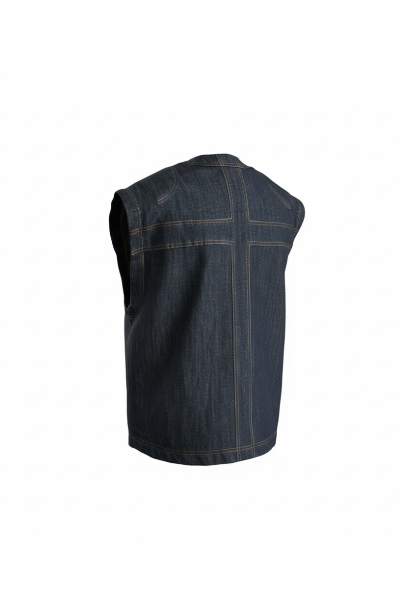 Crossroads Denim Vest.