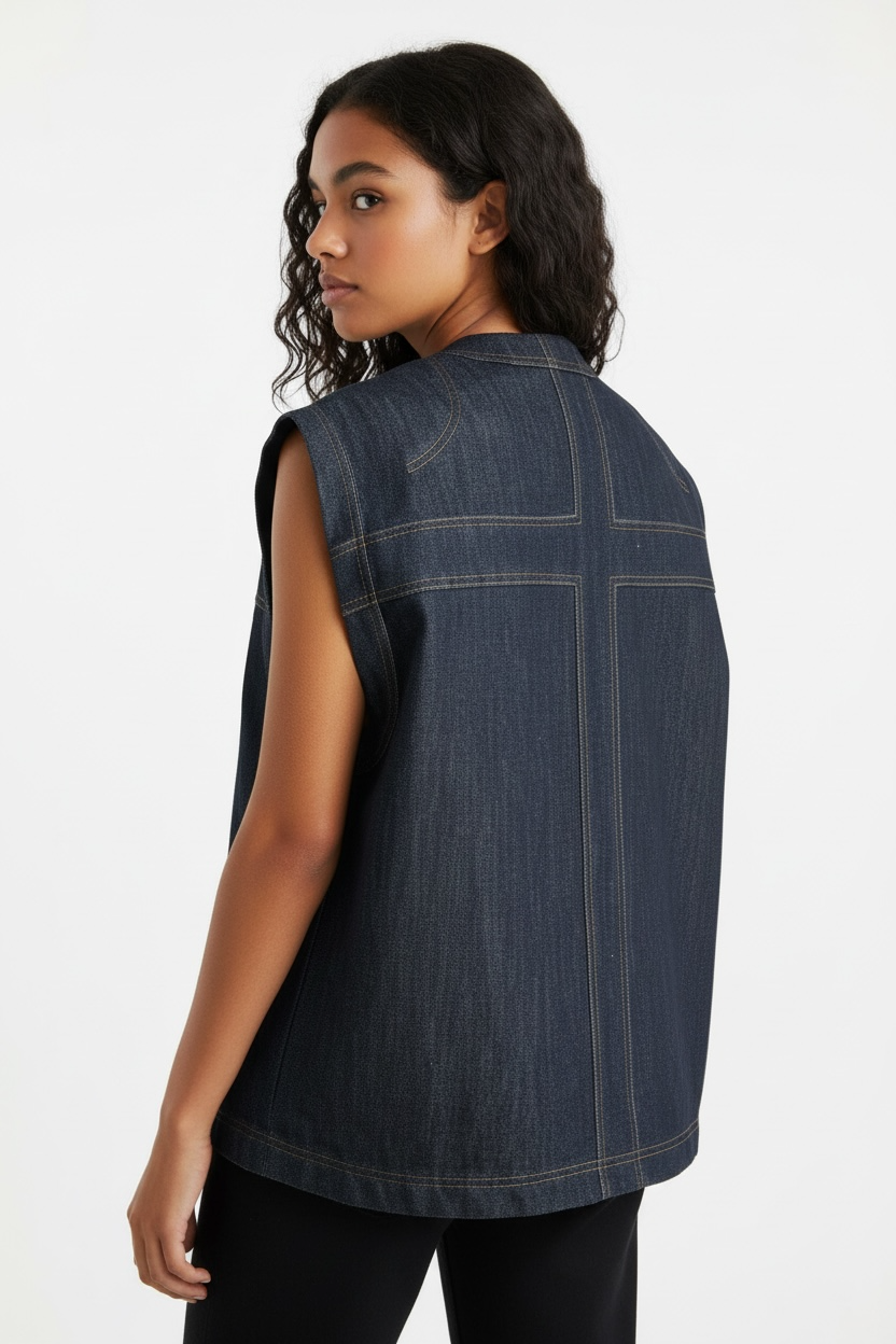 Crossroads Denim Vest.